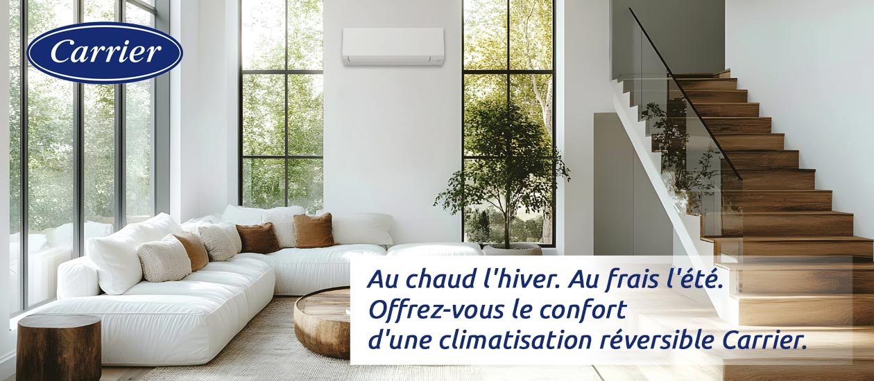 Climatisation réversible Carrier Eté-Hiver