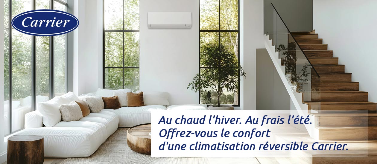 Climatisation réversible Carrier Eté-Hiver